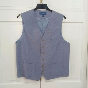 Men's Warehouse Joseph Abbo suit vest separate, blue indigo stripe, 3 pockets.
